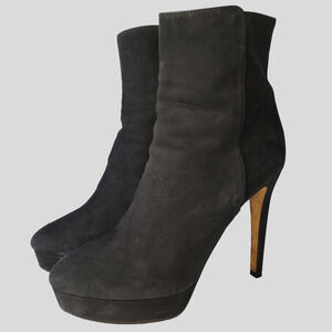 Designer JIMMY CHOO Womens High Heels Suede Platform Ankle Boots 36.5 EU